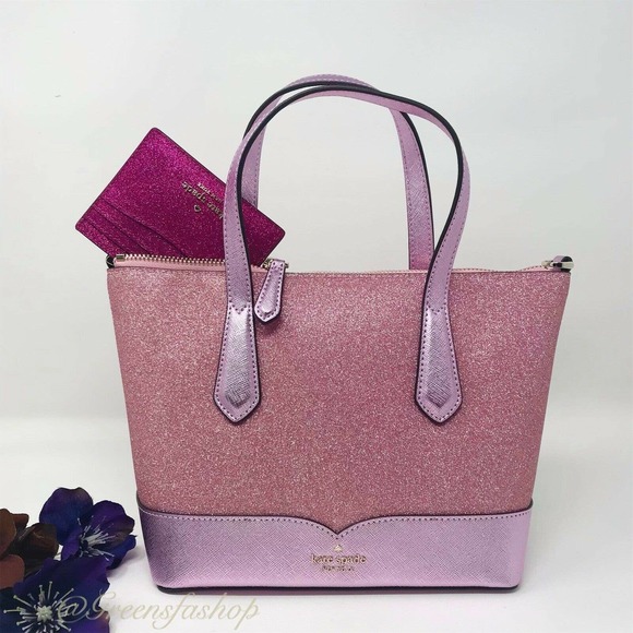 NEW KATE SPADE LOLA GLITTER SATCHEL & CARD HOLDER